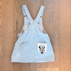 Disney x ZARA Baby Minnie Denim Coverall/Overall Buckle Pinafore Dress  18-24 mo